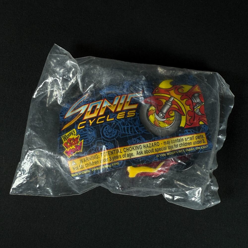 WENDY'S Kid's Meal Toys, SONIC CYCLES, 1996 Motorcycle, Sealed In Pkg